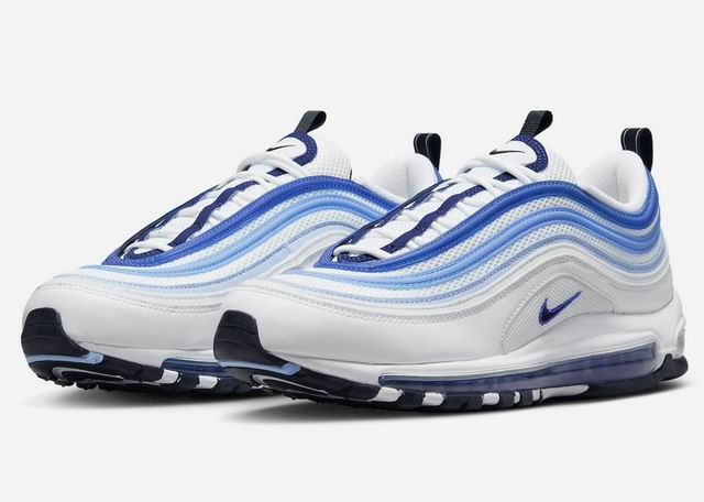Nike Air Max 97 Blueberry Men's Running Shoes White Blue-10 - Click Image to Close